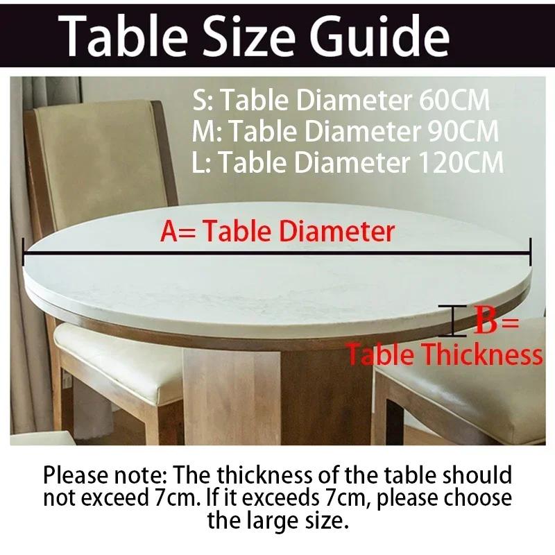 60/90/120Cm Wasserdichte Runde Tischdecke Ölfest Tischschutz Einstellbar Küche Esszimmer Hochzeitsparty Tischdecke Heimdekoration