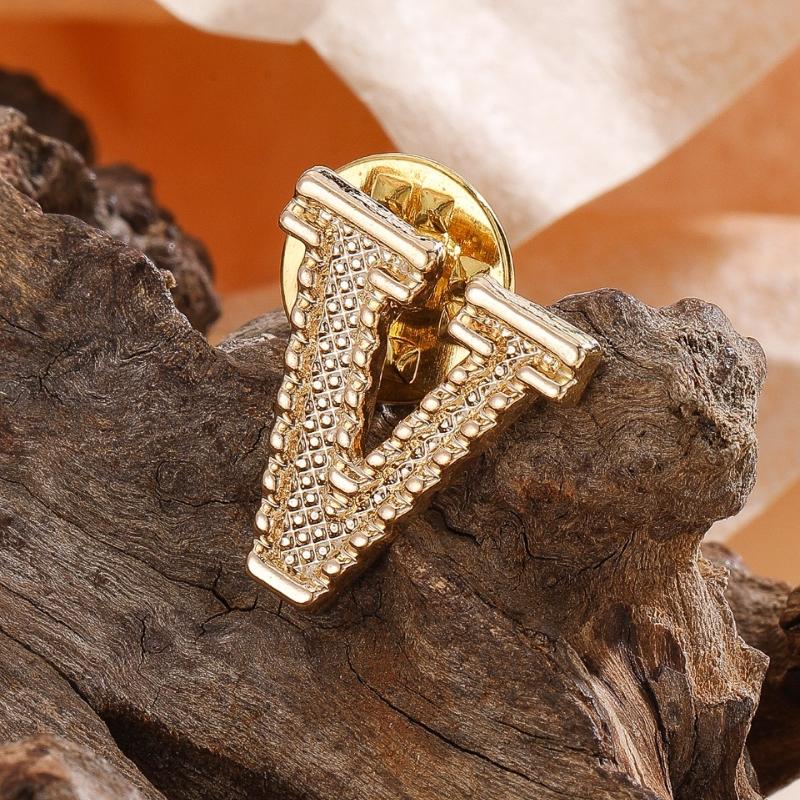 2Pcs New Metal Initial A To Z 26 Letters Pin Suit Shirt Collar Lapel Brooch Pin Badge Fashion Jewelry For Men Women Accessories