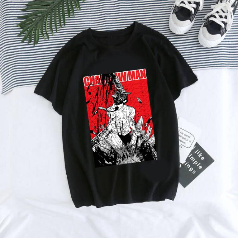 Neue Anime Kettensäge Mann Hayakawa Aki T-shirt Y2k Hip Hop Crewneck T Hemd Männer Frauen Lustige Cartoon T-shirt Graphic Tees tops Männlich