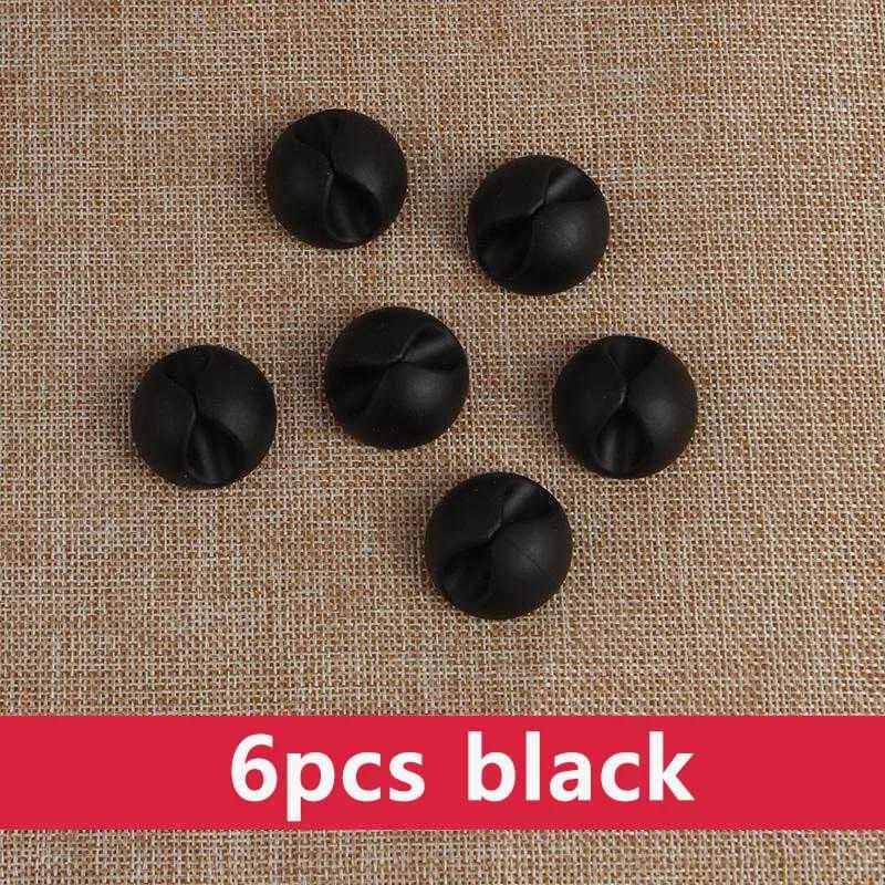 6PCS Car USB Cable Organizer Fixer Self-Adhesive Cable Bracket Cable Clamp Silicone Cable Tie Fixer Car Storage Clip Accessories