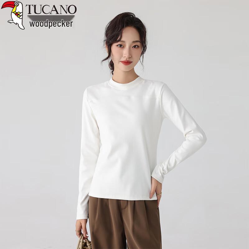 Women s Thickened German Velvet Half-High Neck Long-Sleeve Base Layer Top XL