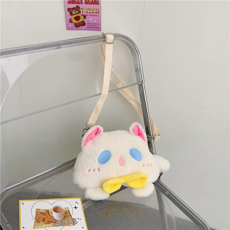 

Милая сумка через плечо в виде котенка, сумка-плюшевая кукла в стиле wind girl, милая женская сумочка с кошкой. белый