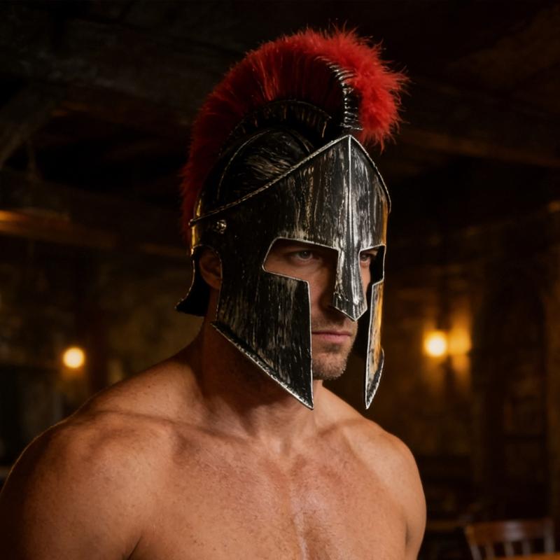 Plastic Spartans Helmet For Adults Lightweight Roman Fighter Costume Accessory Perfect For Halloween Parties And Cosplay