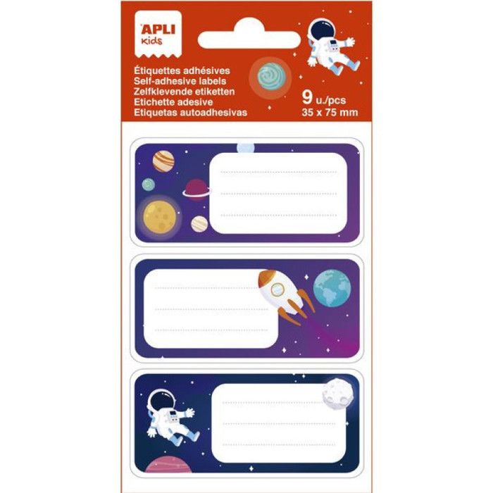 Étiquettes Scolaires Planètes 75x35 mm 9 pièces