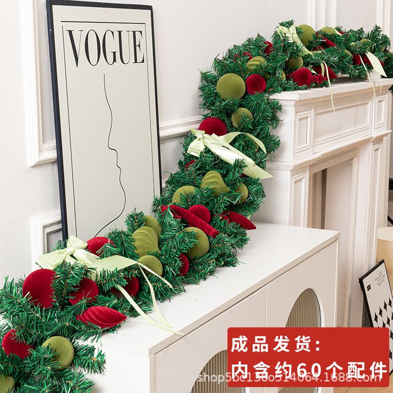 Luxury 270cm Dense Christmas Garland Wreath Door Hanging Decor For Home Hotel Window Storefront Entrance Cozy Festive Display