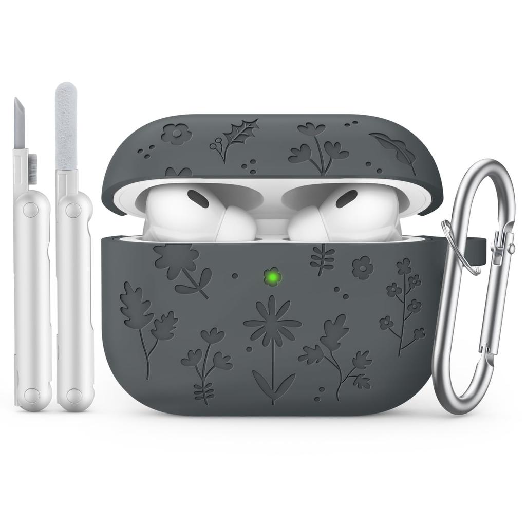 For AirPods Pro 3 Cute Flower Engraved Protective Case Soft Silicone Full Cover Anti-scratch Shockproof Case For AirPods Pro 3