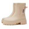 Bottes de pluie pour femmes mode quatre saisons extérieur mi-tube imperméables antidérapantes chaussures en caoutchouc bottes de pluie mode avec housse en coton