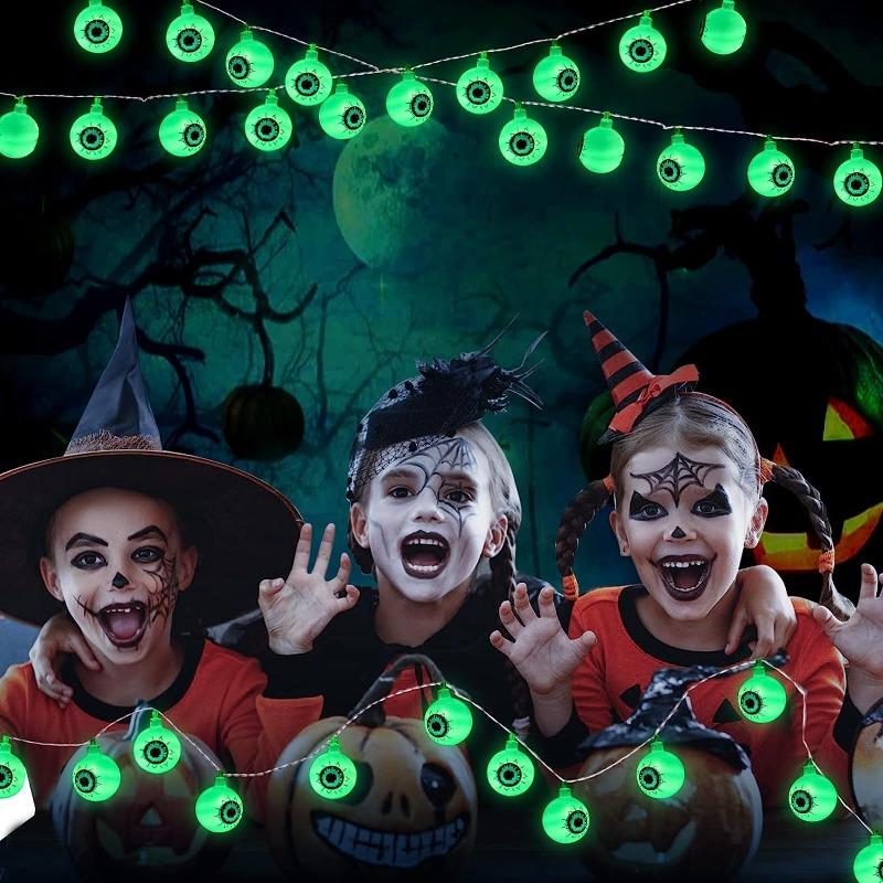 20/40 LED Halloween Decorations Eyeball String Lights Decorative Gaps for Home Battery Powered Flash Indoor Outdoor Halloween