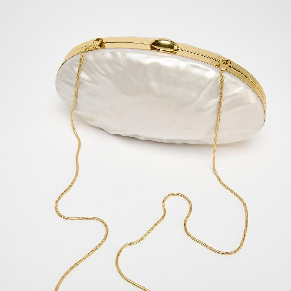 French Marble Irregular Texture Acrylic Bag Shell Bag Temperament Banquet Box Messenger Bag