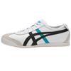 Unisex Mexico 66 White Black Blue Leather Lace-Up Sneakers D4J2L-100