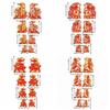 8Pcs/Set Shiny Zodiac Sheep Door Stickers Gold Powder Cultural Year of The Sheep Wall Decals Flocking Vintage Window Decals