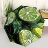 1pc Lime Slices Automatic Open/Close Umbrella with One-Touch Button, Compact Folding Canopy, Sturdy 8-Rib Windproof Design -026