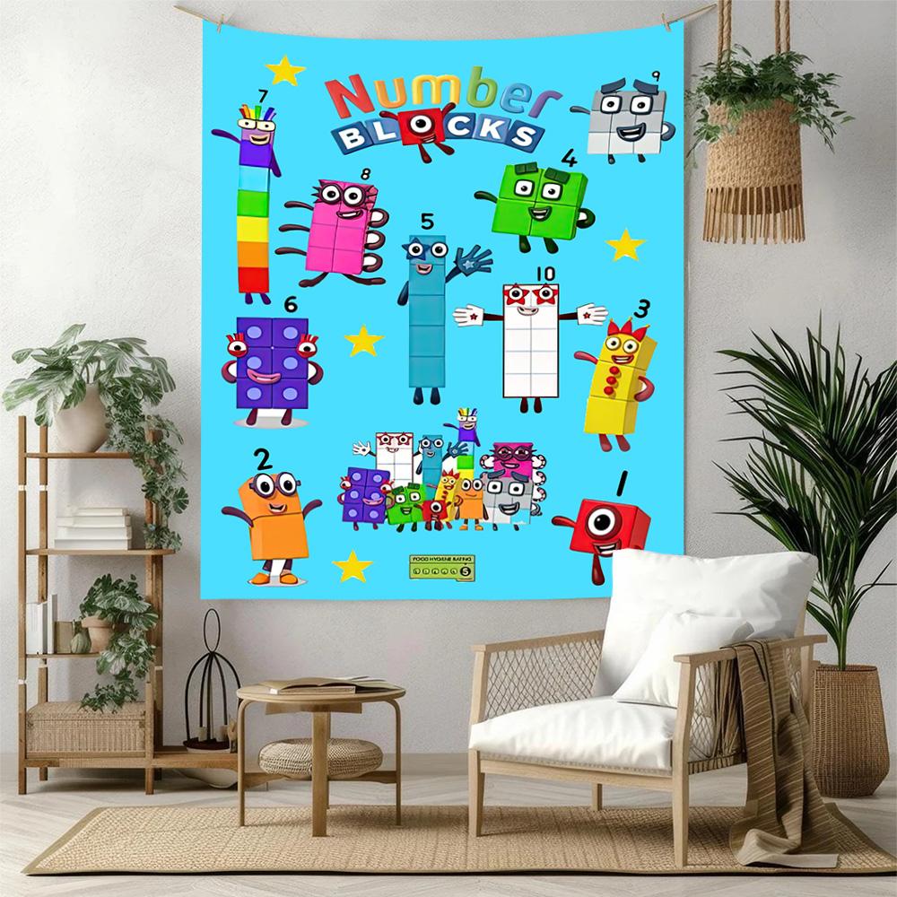 Numberblocks Wall Decor Tapestry Art For Pet Memorial Birthdaywedding Party Backdrop Family Gift