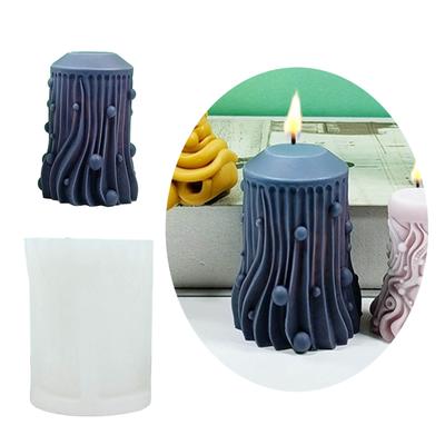 Cylinder Candle Mold Carved Pillar Candle Molds for DIY Candle Gypsum Ornaments Home Decorations Epoxy Resin Casting