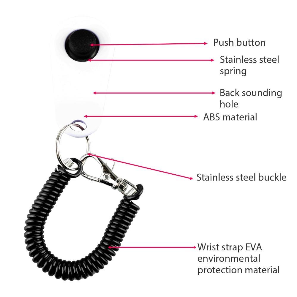 Finger Ring Shape Dog Training Ring Clicker Pet Sound Trainer Outdoor Puppy Guide белый