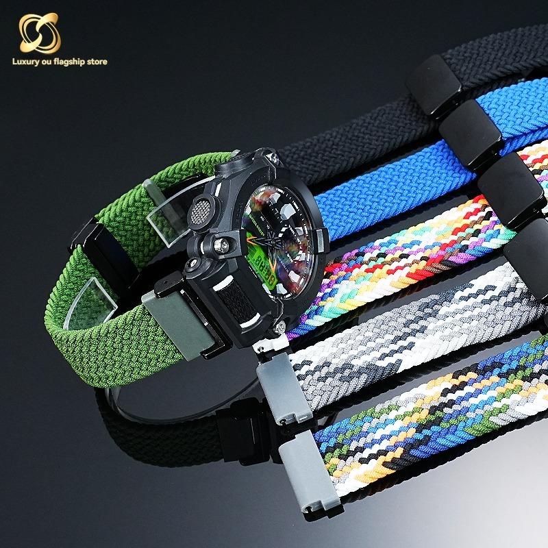 for Casio Watch with 16mm Magnetic Outdoor Nylon Strap G-SHOCK GA110 100 120 GA900 GA2100 DW-5600 GW-B5600 GW-M5610 Sports Strap