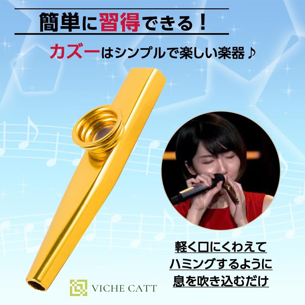 VICHE CATT Kazoo Musikkinstrument Sett med 6 Farger Akkompagnementsinstrument Kazoo for Akkompagnement Laget av Aluminiumslegering Lett å Lære av 6 (Sett