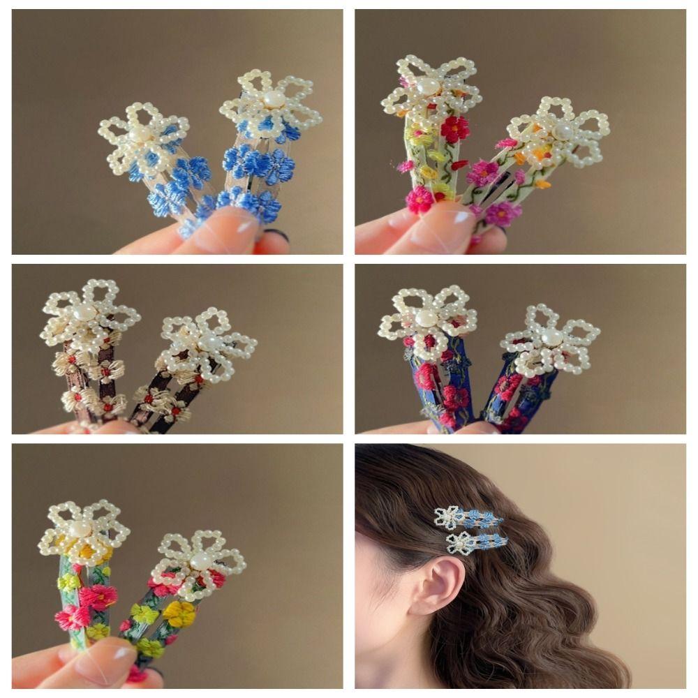 

Жемчужная цветочная шпилька для волос Красочные милые заколки Темпераментная цветочная заколка для волос для детей