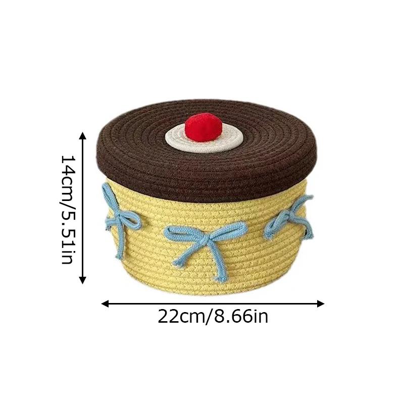 Storage Basket, Hand Woven Toys, Desktop Clutter Storage Box, Cotton Rope Storage Basket, Home Decoration
