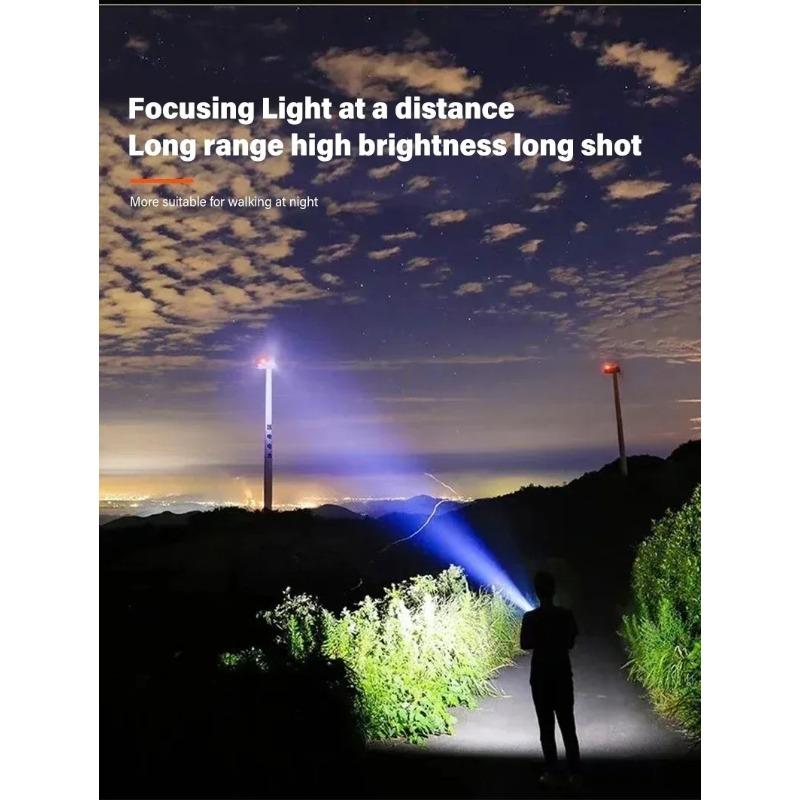 Tactical LED Flashlight 2000LM-USB-C Rechargeable ZoomableTorch with IPX7 Waterproof Rating,Portable Emergency Light for Camping