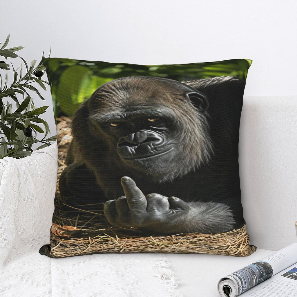 Gorilla Middle Finger Pillow Cover Kawaii Pillow Case For Chair Sofa Home Decor Design Pillowcases Birthday Present