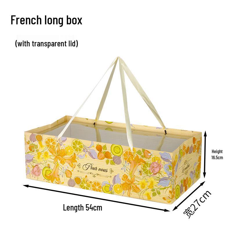 Ins Style Transparent Fruit & Flower Gift Box, 10 Jin Capacity, Leather Mixed Gift Box
