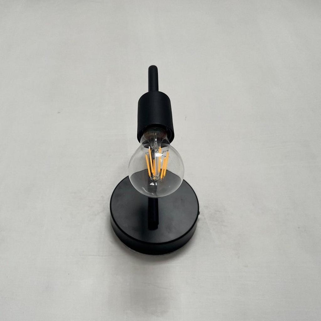 Aplique de Pared Decoración del Hogar Accesorio de Cocina Baño Aplique de Pared con 1 Portalámparas Negro Mate Iluminación Hermoso