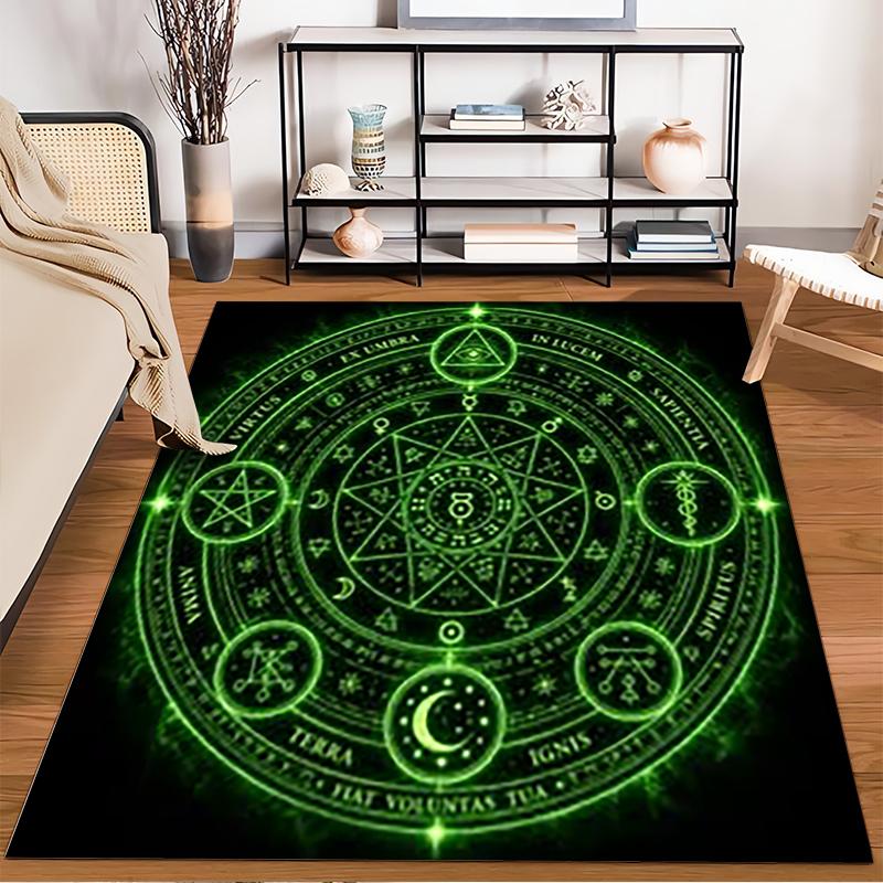 Mystical Alchemy Circle Design Rug Non-slip rug suitable for living room and bedroom sofas