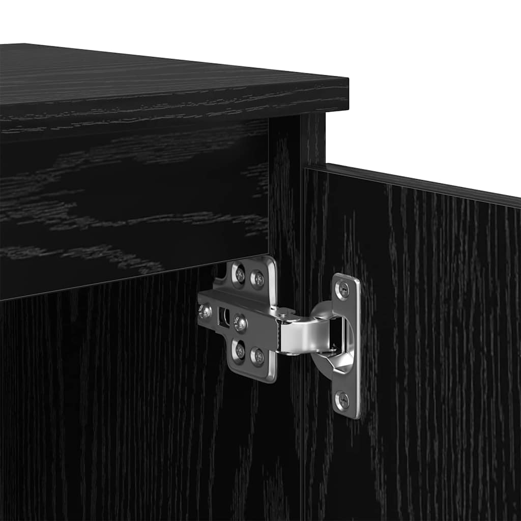 Nightstand Black Oak Effect 40 x 30 x 50 cm Engineered Wood