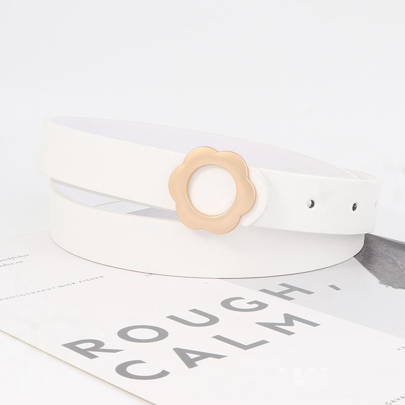 Classic Pu Leather Belt For Women With Alloy Flat Clasp For Office And Casual Looks