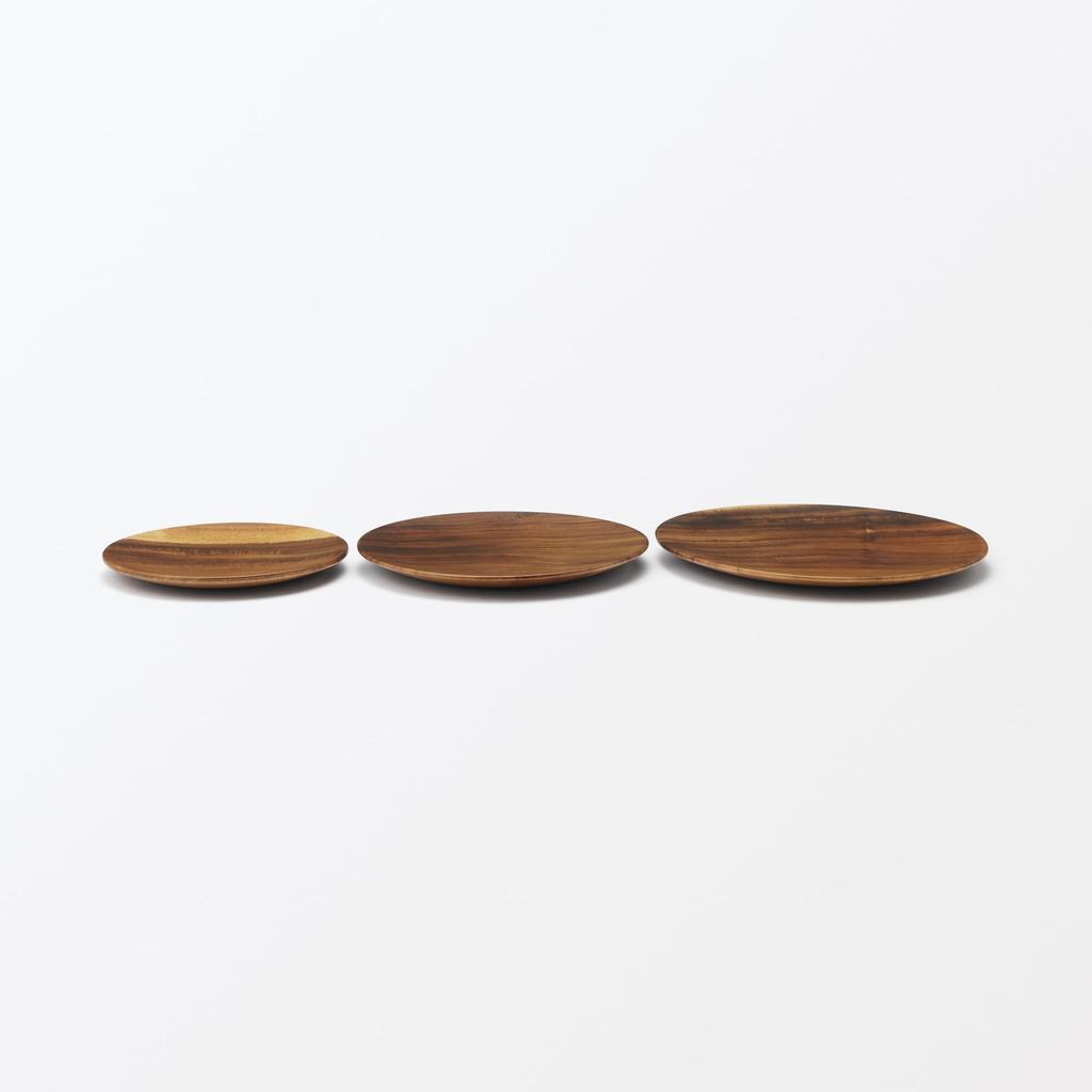 MUJI Acacia 23cm Diameter x 2cm 84956874 Plate, Approx. Height,
