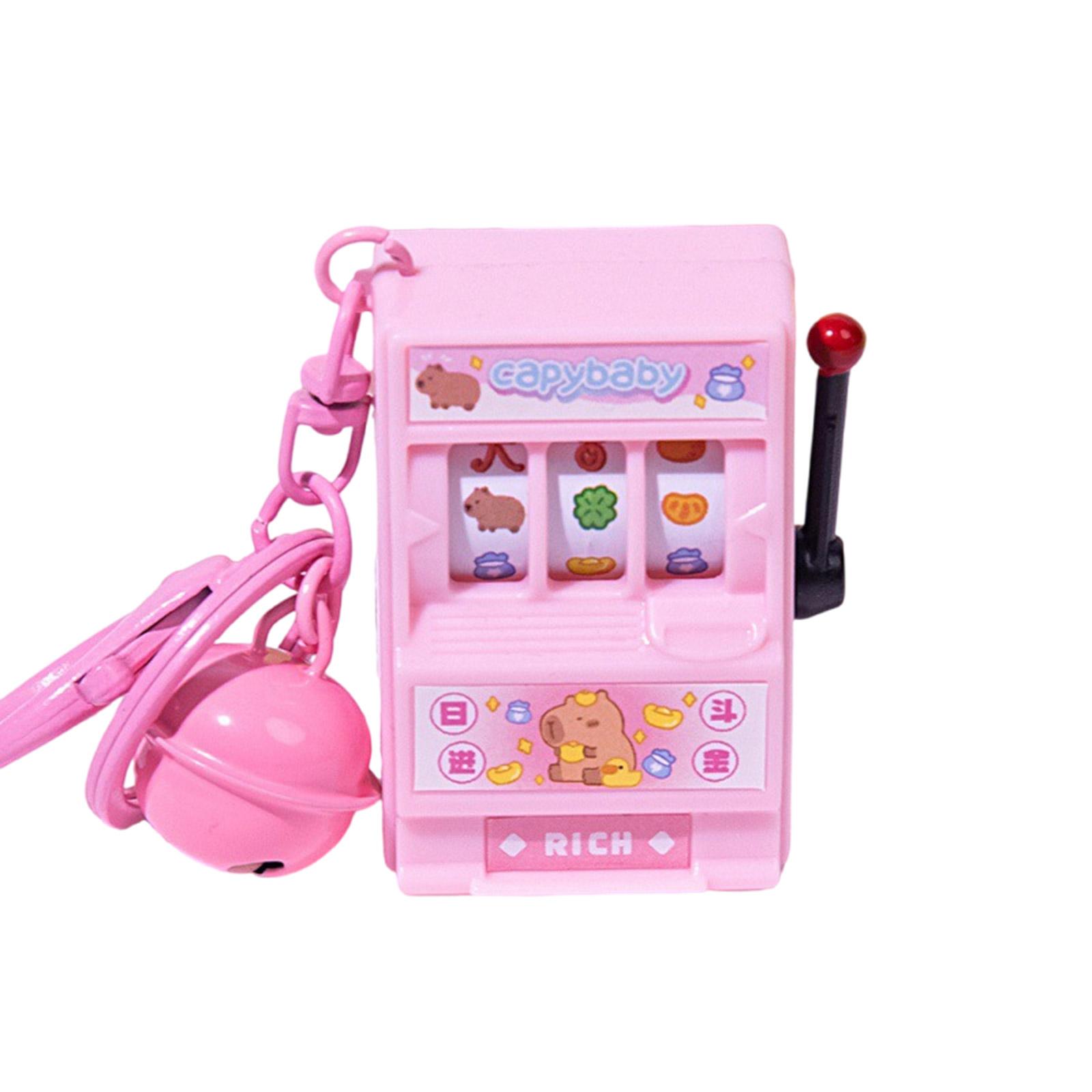 Capybara Cartoon Fruit Machine Game Keychain Причудливая Capybara Fruit Game Keychain сумка аксессуар для офиса и отдыха розовый