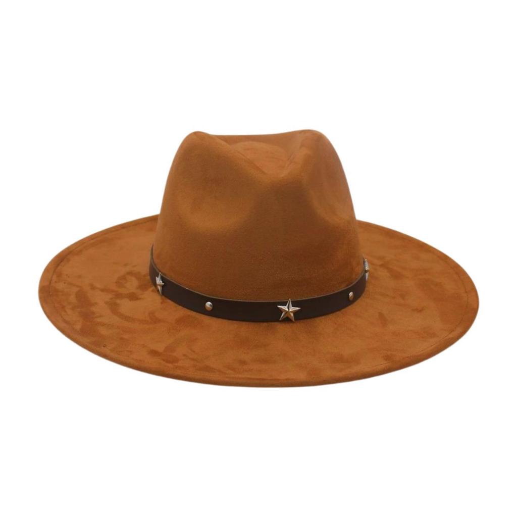 Simple Suede Premium Hepburn Cowboy Hat Top Hat