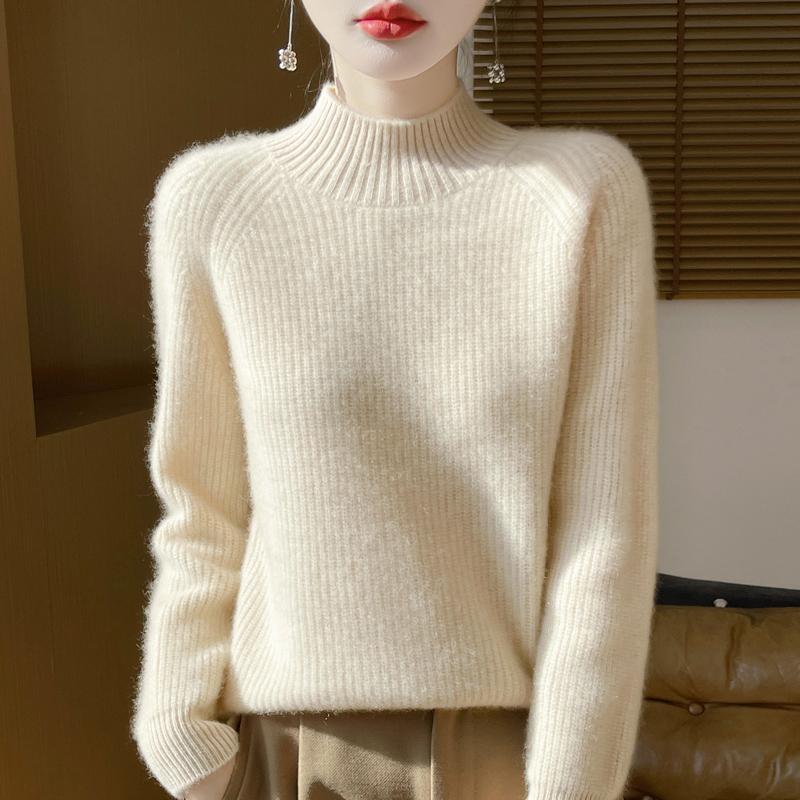 Women Sweater 100% Wool MODERN NEW SAGA Turtleneck Knit Pullover Thick Winter Jumpers Female Knit Tops