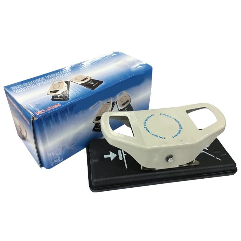 2 In 1 Manual Double Use Slot Flat Hole Puncher Corner Round With Puncher Corner Cutter for PVC Card Photo Paper