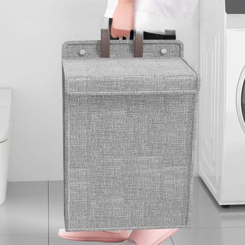 Dirty Laundry Basket Foldable Household Clothes Storage Basket Waterproof Home Organization Storage Supplies Hanging Organizer