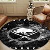 Buffalo Hockey Emblem Round Rug for Livingroom,Bedroom, Palyroom, Chair Rug, Area rug, Circle Carpet, Large Size Decor Fan Christmas gift