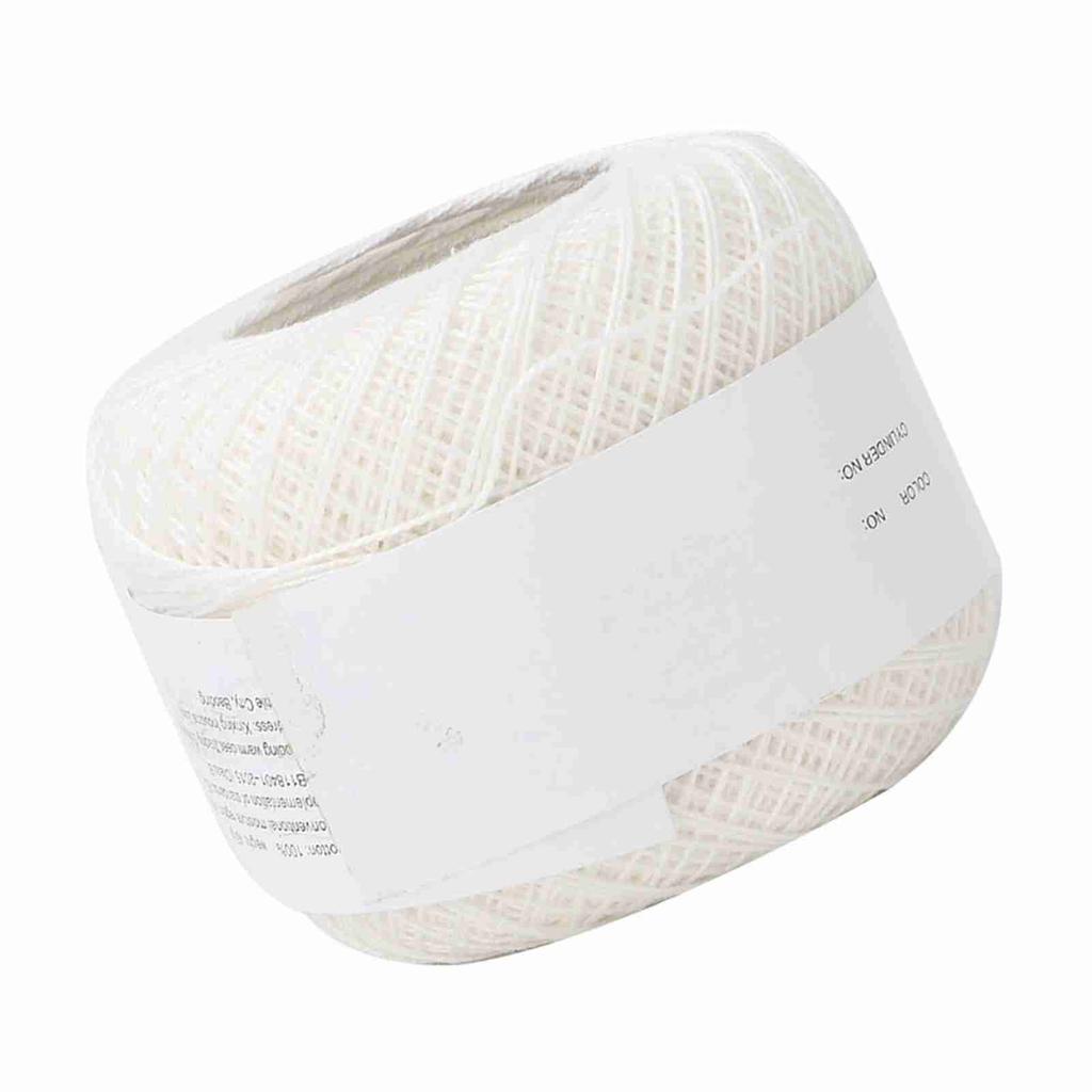 Lace Line Cotton Hand Crocheted   Silk Light Thin Line (6602 Rice White)