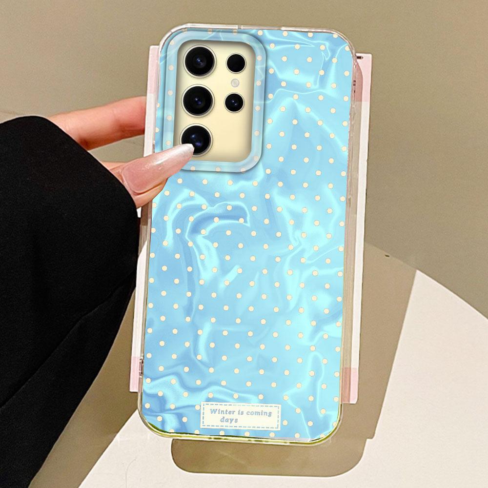 

Чехол для телефона с текстурой воды и рисунком в виде кругов и сердечка для женщин и девушек для Samsung Galaxy S25 edge S24 S23 S22 S21 FE Plus Ultra Samsung Galaxy S25 белый