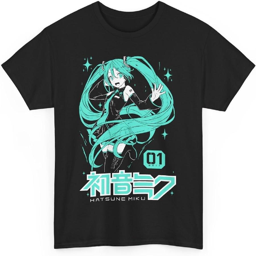

Аніме-футболка Hatsune Miku Melodic Digital Diva Aesthetic Vovaloid Яскравий стиль Яскравий поп Унісекс футболка XXL