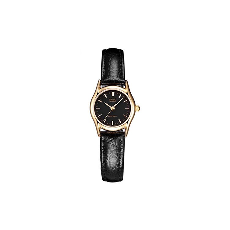 

Casio Standard Enticer Series Retro Business Waterproof Quartz Movement Genuine Leather Strap Watch Women watches Black LTP-1094Q-1A Regular Watch Box,Black Dial