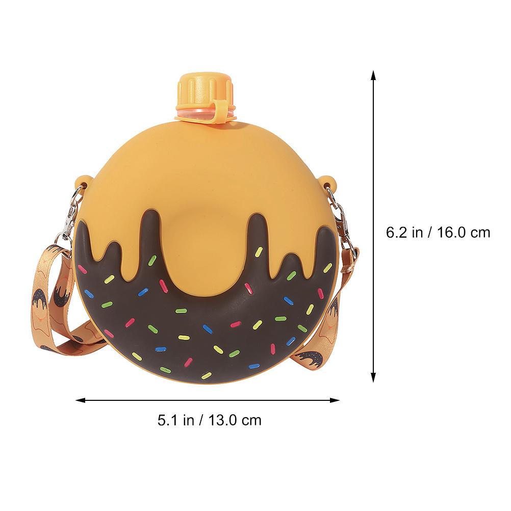 1 Stück 250 ml Silikon-Wasserflasche Donut-Form Tragbarer Trinkbecher für Kinder BPA-frei Kinder-Wasserbehälter Auslaufsicher