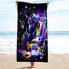 1PC Custom Name Fantasy Unicorn Night Beach Towel Highly Absorbent And Sand-Resistant Towel for Swimming, Pool, Yoga, And Travel Lightweight