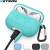 KEYSION Husă mată pentru AirPods Pro cu breloc cu atașare husă colorată din silicon moale, rezistentă la șocuri