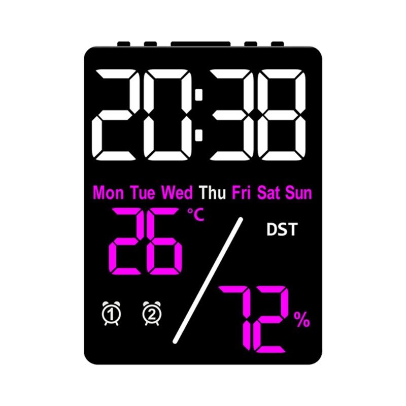 

Digital Hygrometer Digital Clock for Home Offices Alarm Clock and Colorful Display for Everyday Use