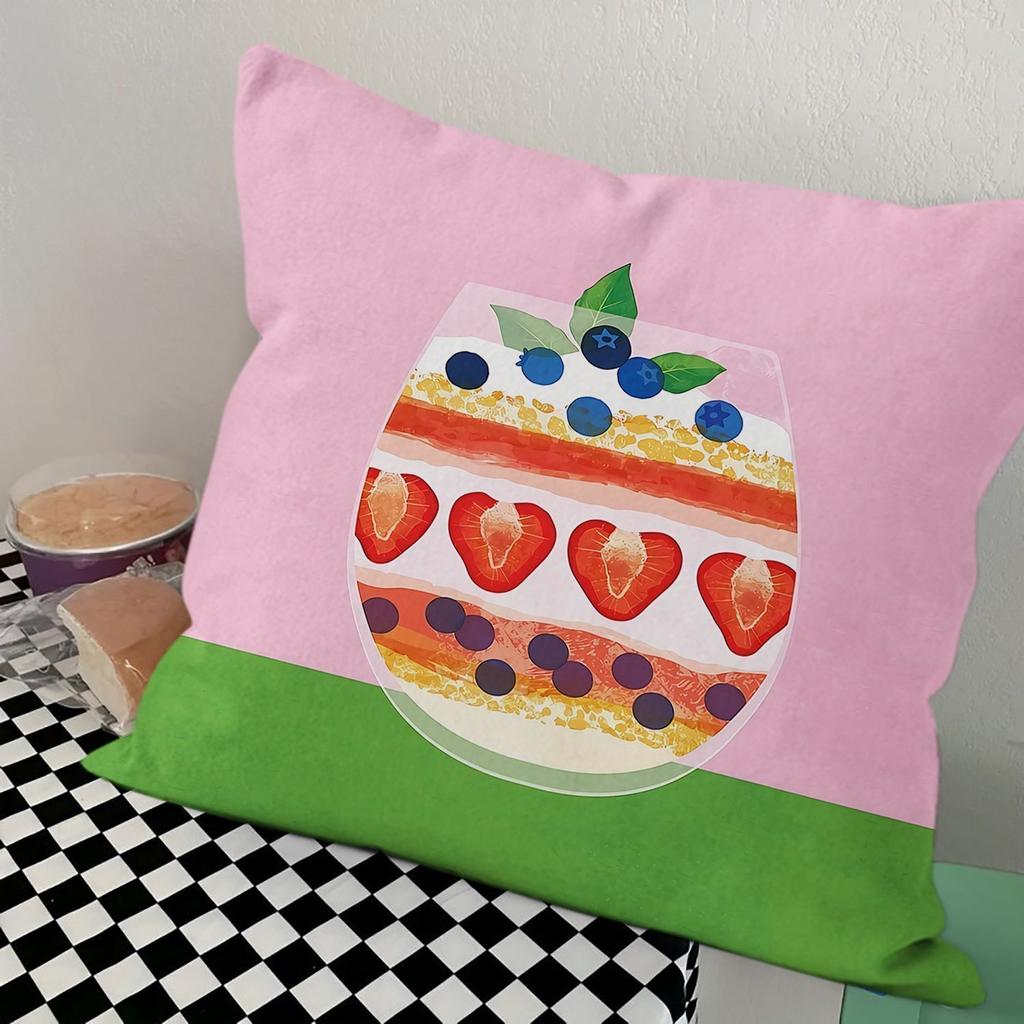 Fresh Fruit and Vegetable Digital Printing Pillowcase Sofa Living Room Cushion Cover Bedroom Bedside Natural Wind Pillow Cover