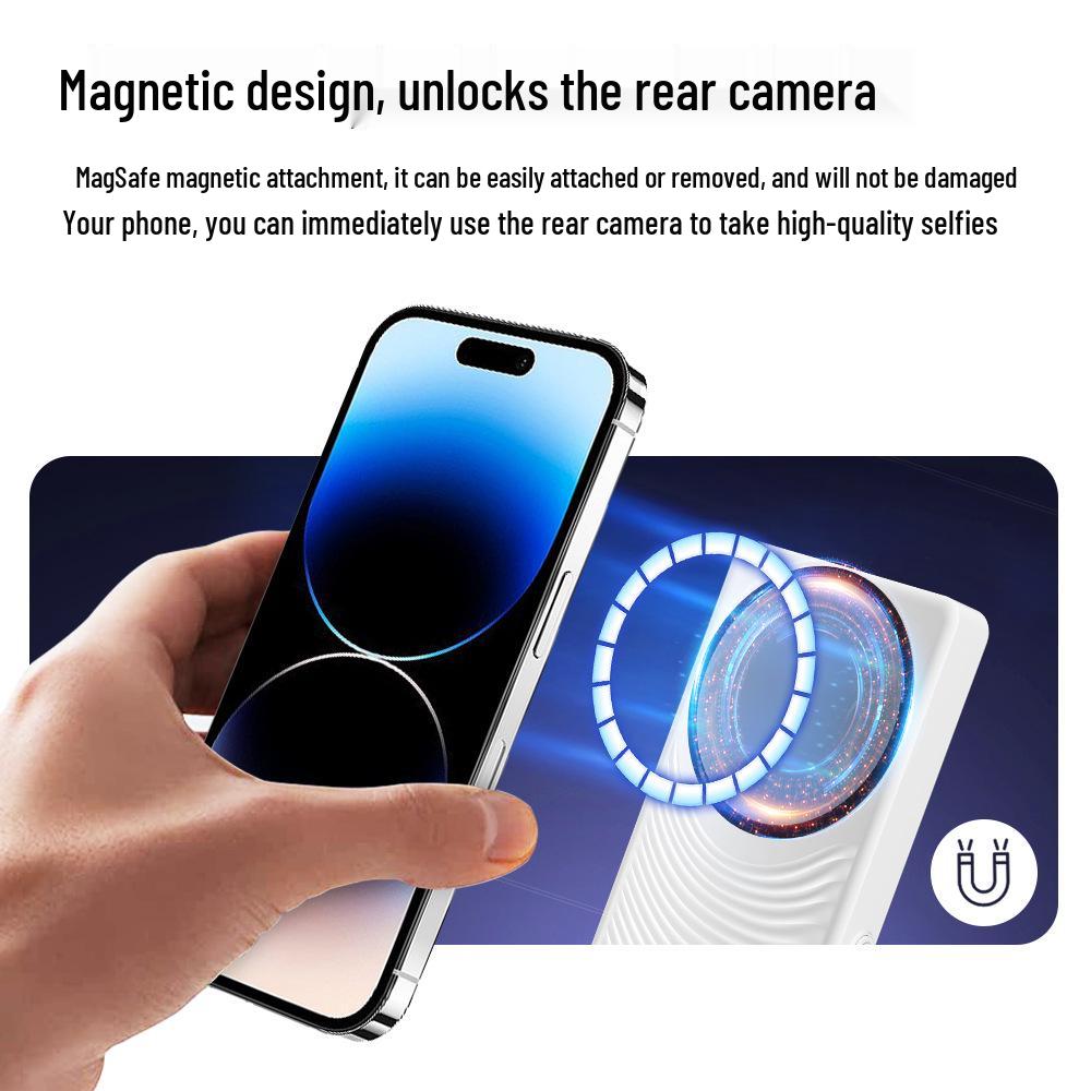 Wireless Mobile Selfie Projector with Split Screen and Teleprompter for Live Streaming