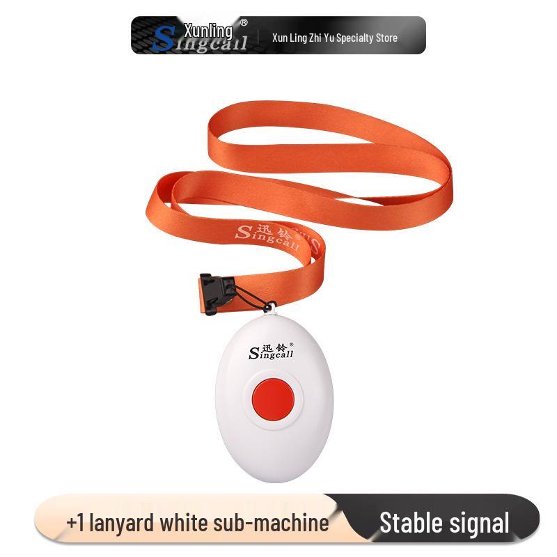 Elderly Nursing Pager: Wireless Lanyard Call Button for Bedside and Caregiver Assistance
