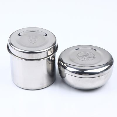 1Pc Stainless Steel Bowl Korean Cooked Rice Bowl With Cover Sample Bowl Sample Bottle Single Layer Steamed Rice Bowl