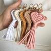 1Pcs Cute Car Keyring Handmade Macrame Heart Shaped Pendant Keychains For Women Wedding Gift